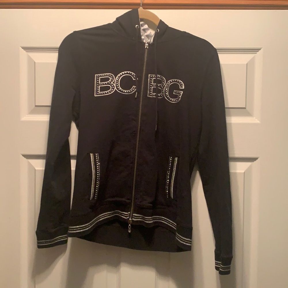 BCBG BCBGMaxAzriaย BlackโHoodieโ BlingโLarge